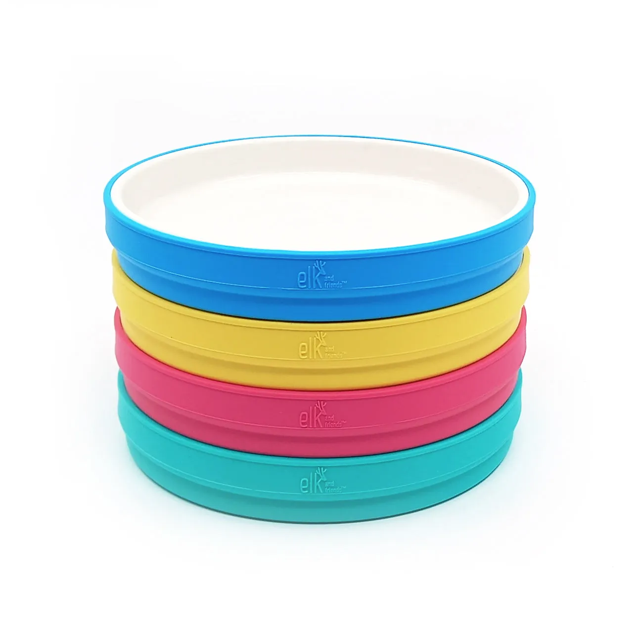 7.8"/20cm Porcelain White Plates with Silicone Sleeves