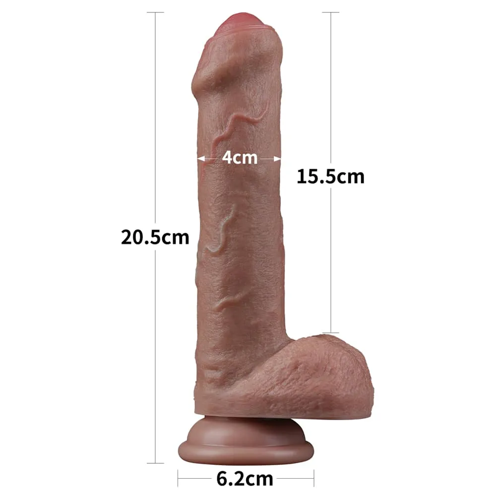 8'' Dual Density Dildo Silicone Cock