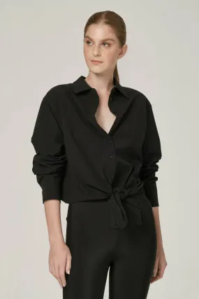 925 Fit Black Tie Black Shirt