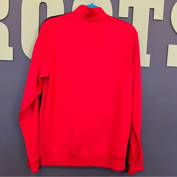 Adidas Men’s Red   Black Full Zip Tricot Track Jacket Small