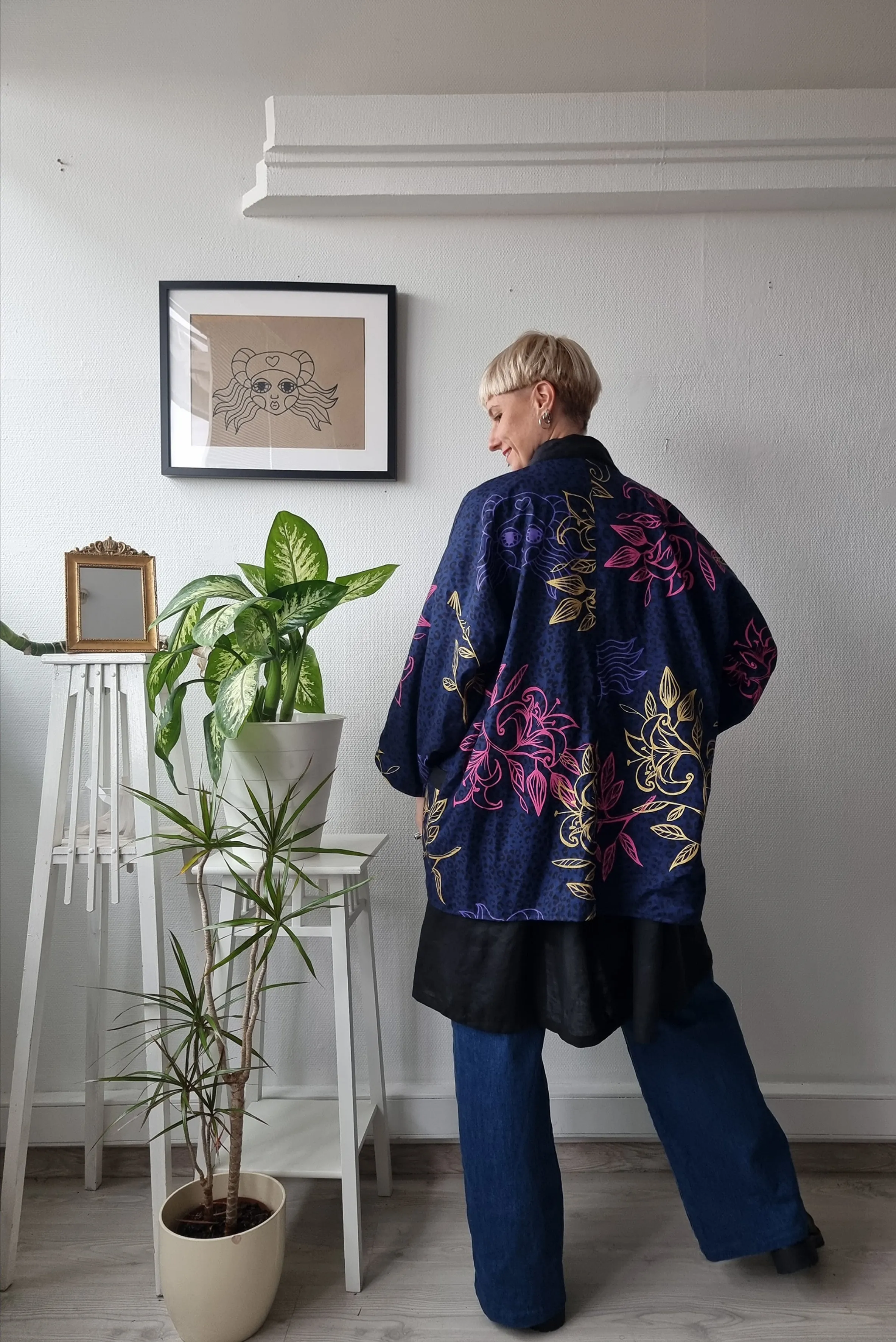 All Black Linen Oversized Mini Shirt Dress