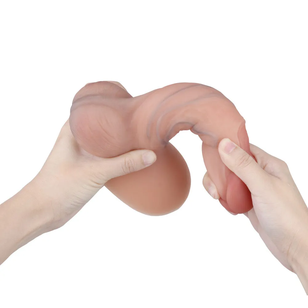 BF52 Top Realistic Skin Tone Dual-Density Liquid Silicone Suction Cup Dildo 8.3 Inch