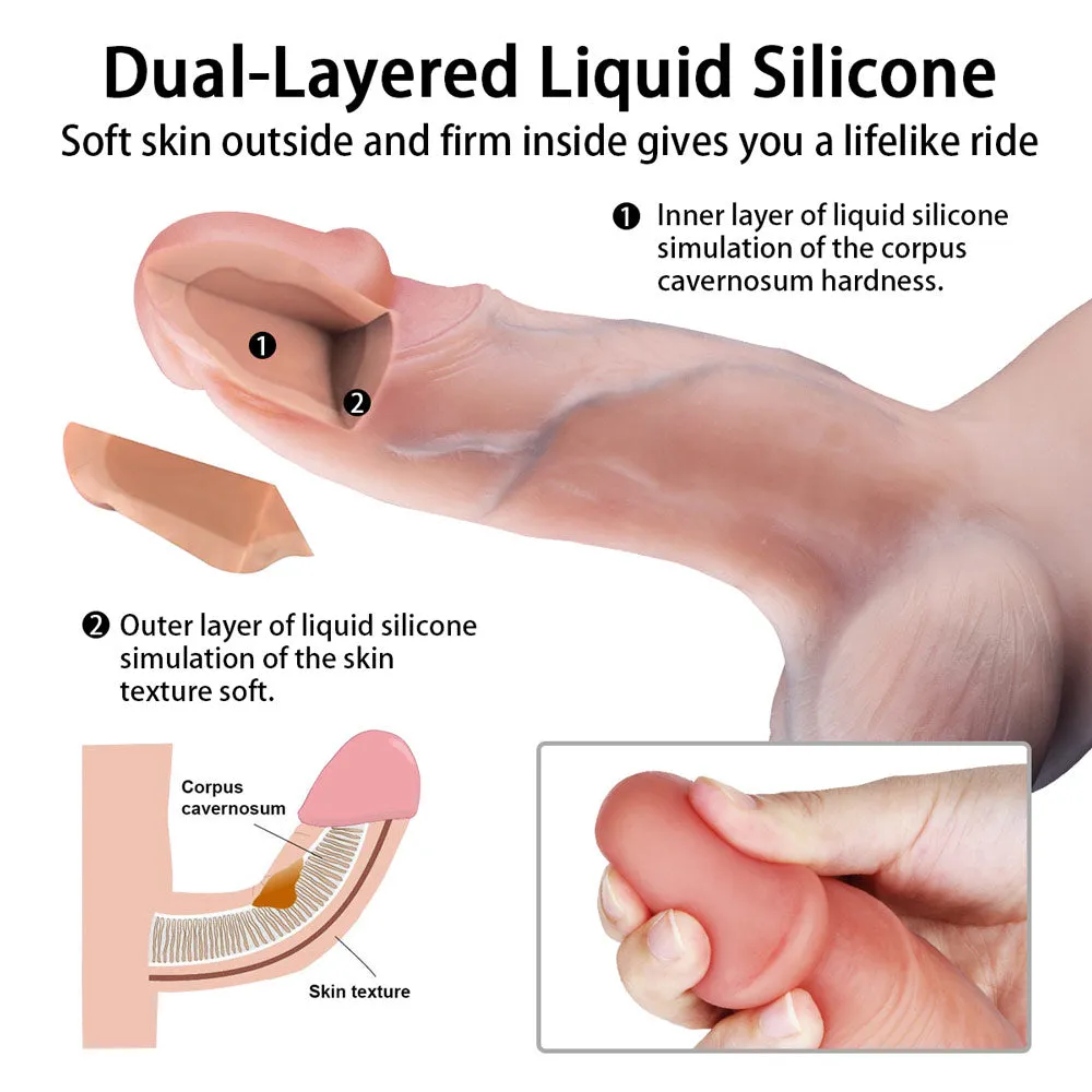 BF52 Top Realistic Skin Tone Dual-Density Liquid Silicone Suction Cup Dildo 8.3 Inch