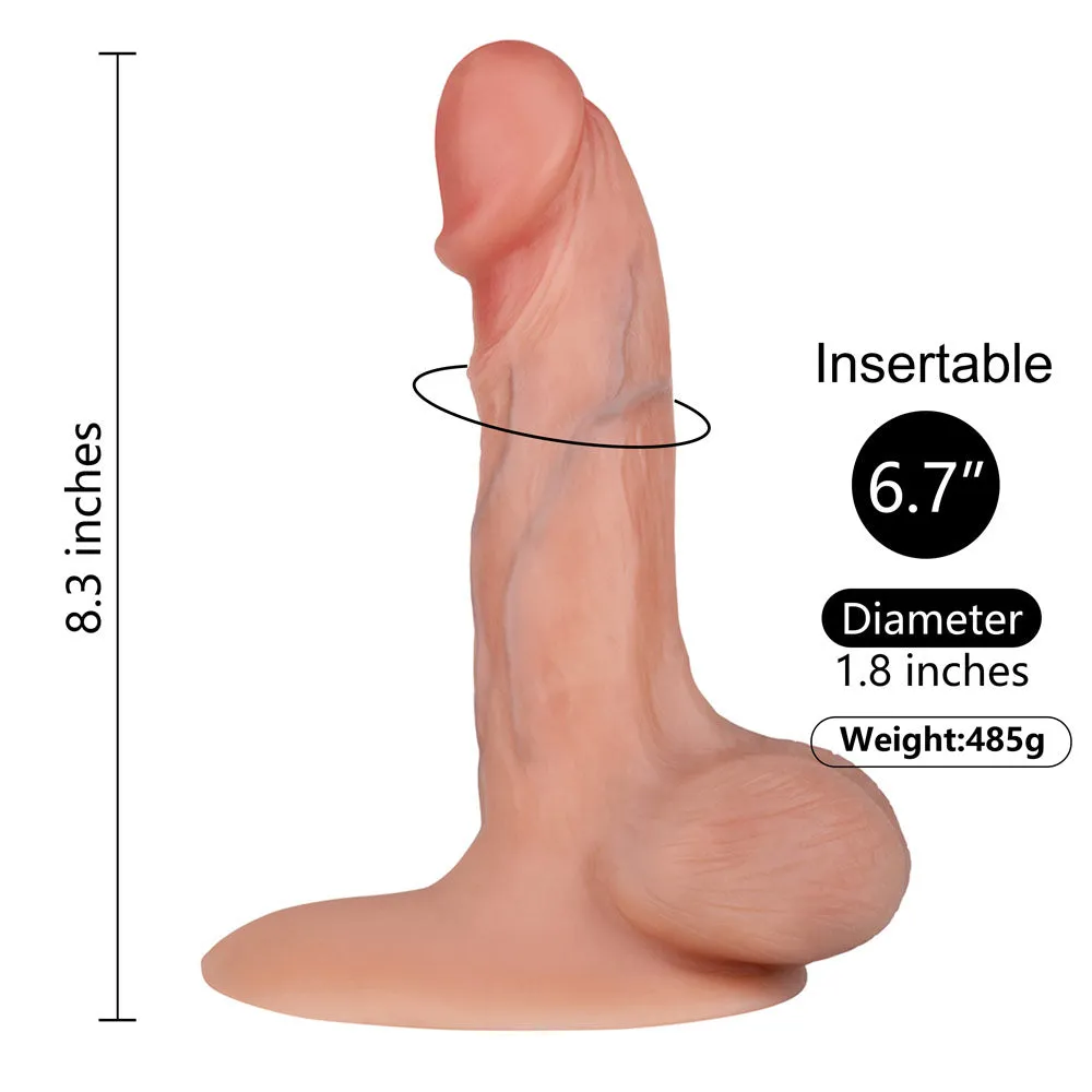 BF52 Top Realistic Skin Tone Dual-Density Liquid Silicone Suction Cup Dildo 8.3 Inch