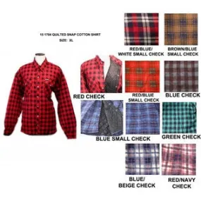 Bond Street Ltd  Bond Street 151704XLBSC Quilted Snap Heat Keep Cotton Work Shirt, Size XL, Blue Small Check