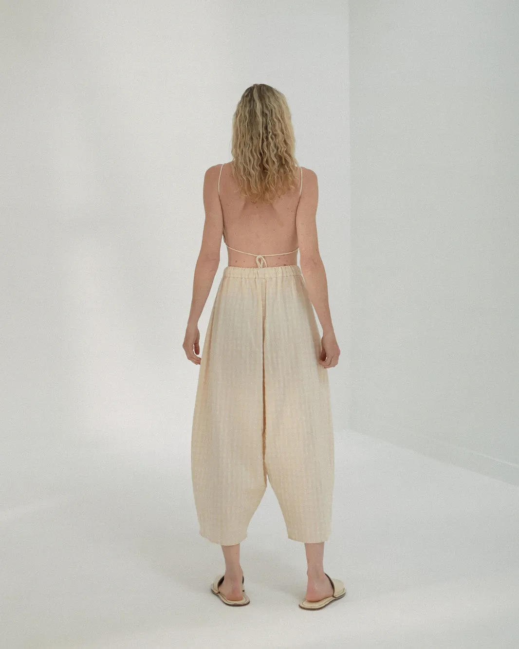 Checkered Maxi Pants, Sand