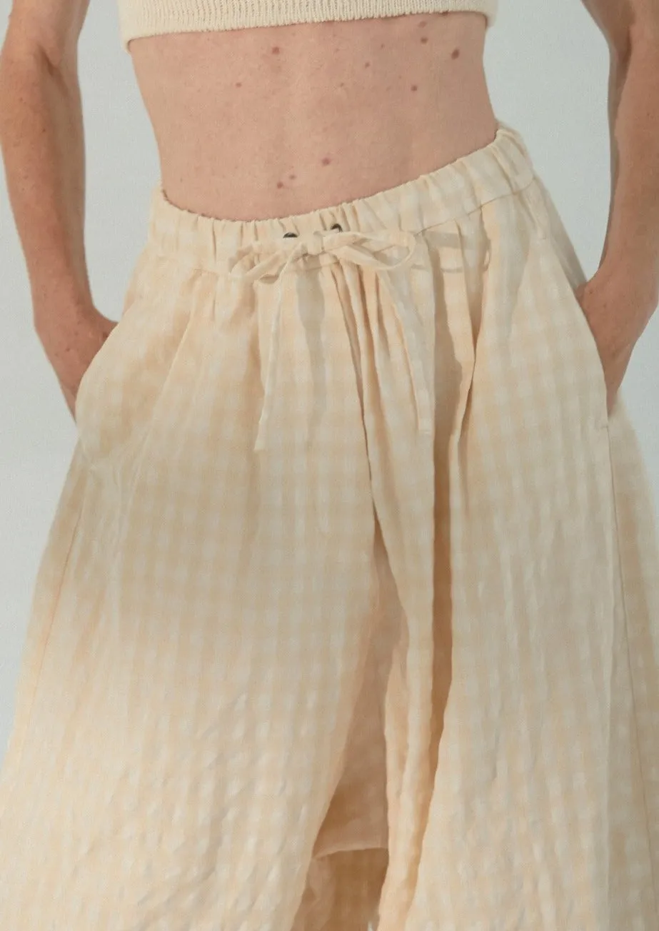 Checkered Maxi Pants, Sand