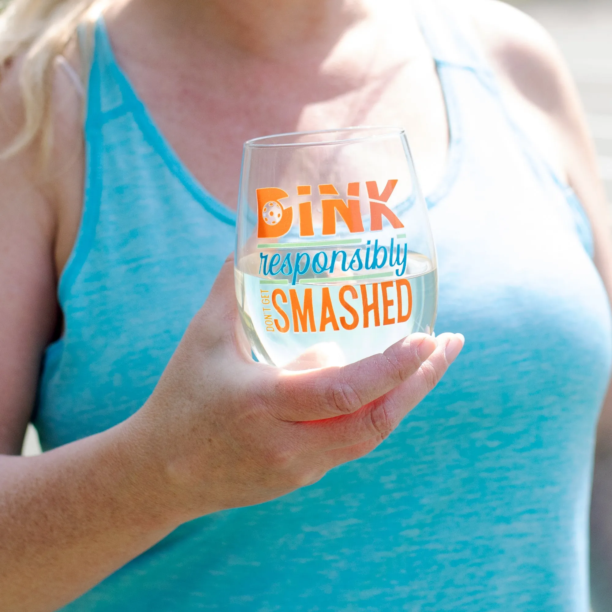 Dink Responsibly 18 oz Stemless Wine Glass