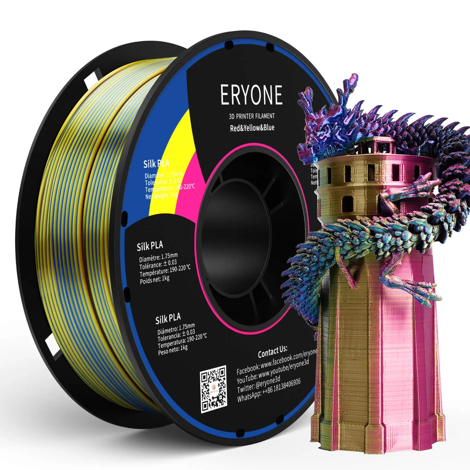 (EU only)Pre-sale- ERYONE All Series PLA 3D Filament 1kg  FREE SHIPPING(MOQ:20 rolls,can mix color)