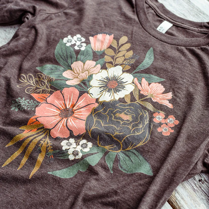 Flower Bouquet Floral Triblend Tee / T Shirt