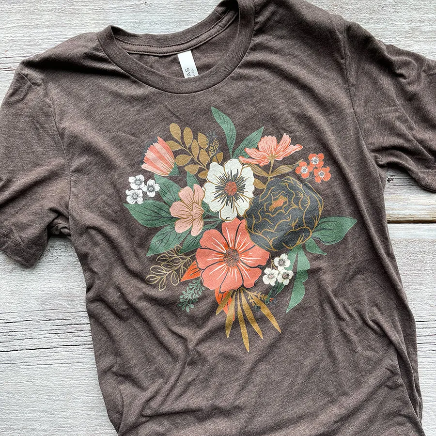 Flower Bouquet Floral Triblend Tee / T Shirt