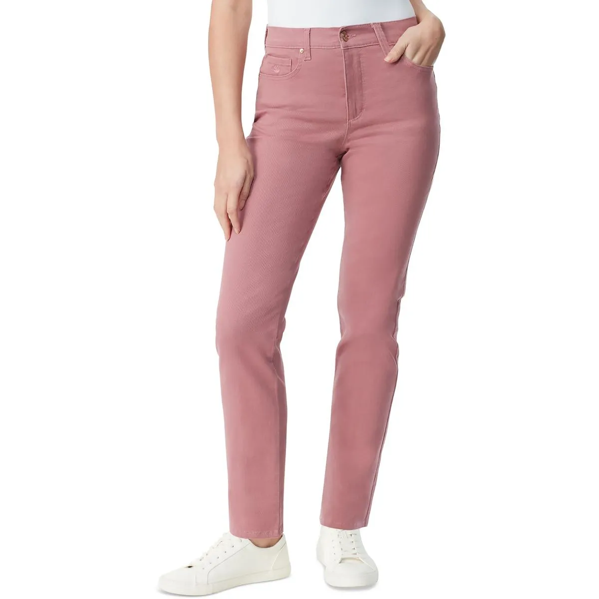 Gloria Vanderbilt Womens Classic Rise Tapered Leg Straight Leg Pants