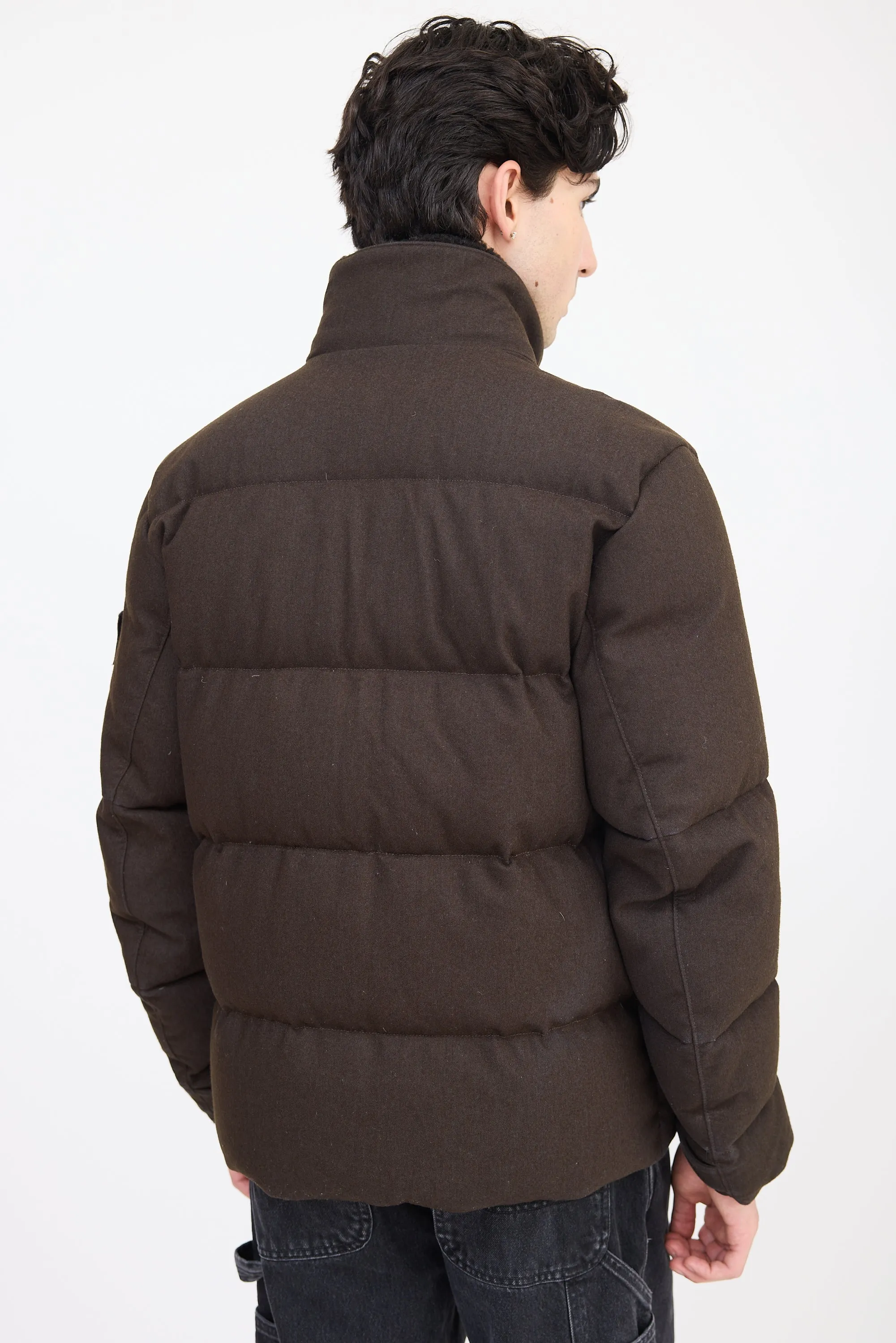 Green Wool Ghost Piece Down Jacket