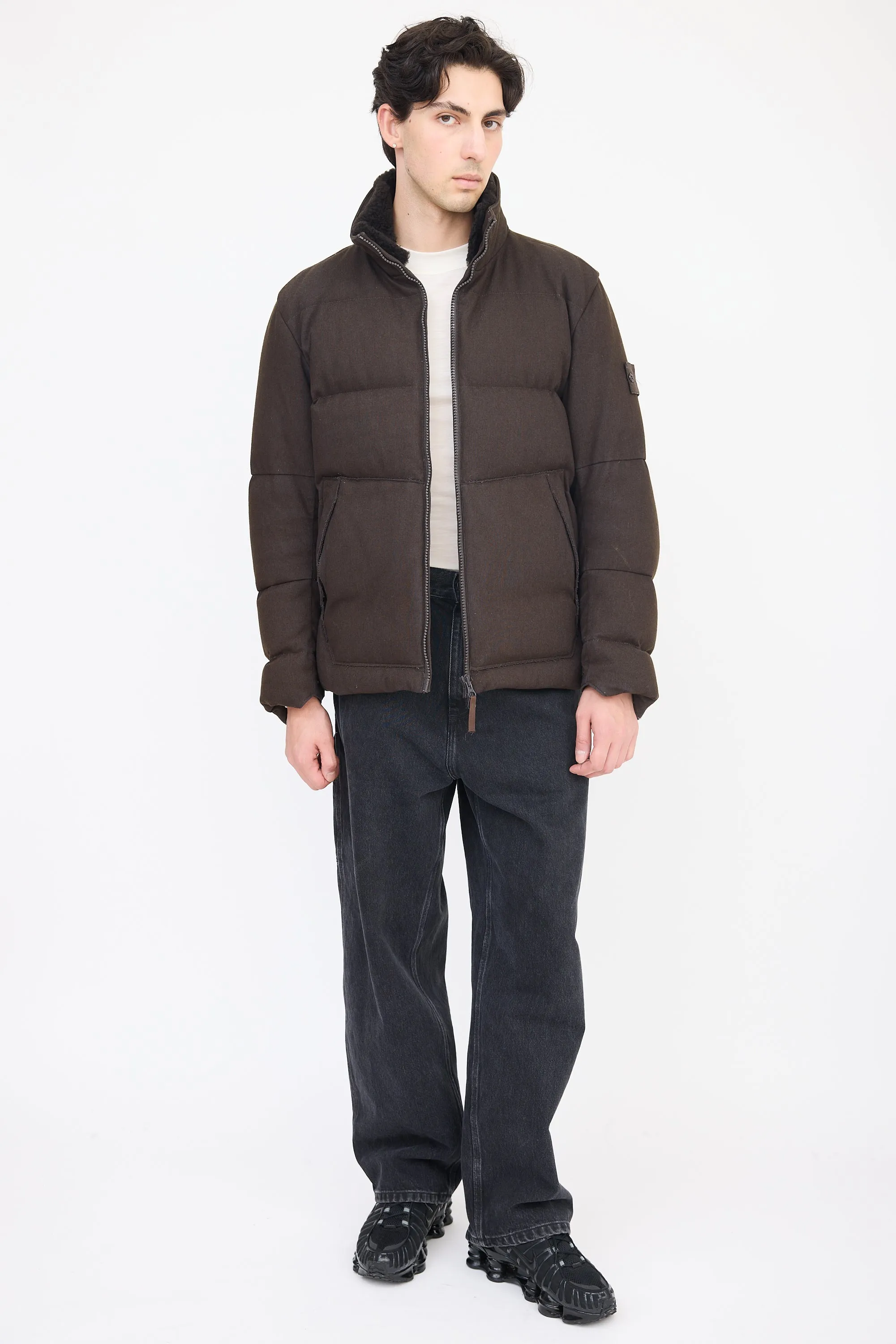 Green Wool Ghost Piece Down Jacket