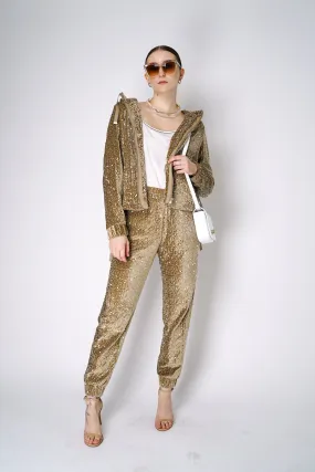 Herno Sequined Track Jacket in Gold
