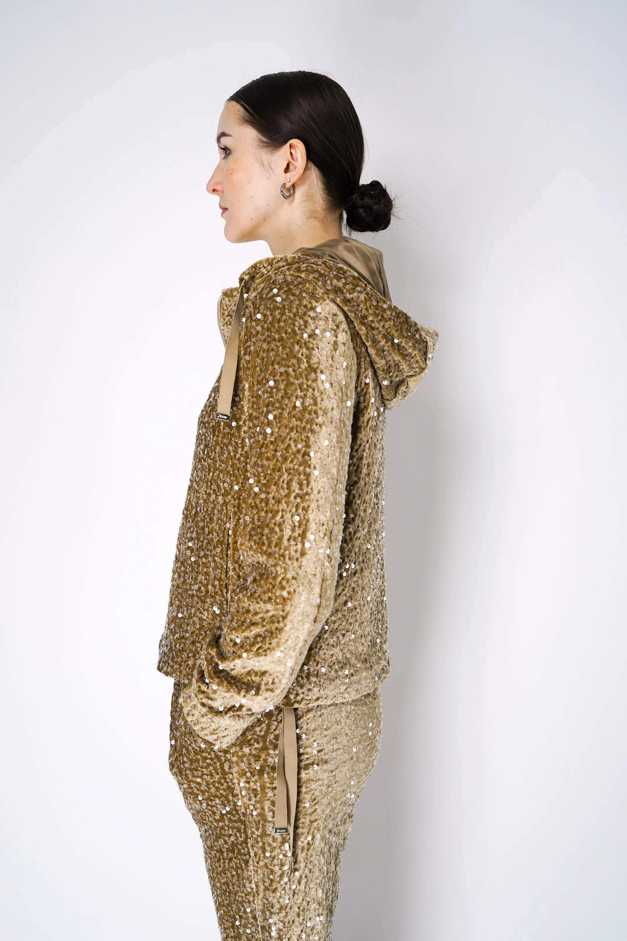 Herno Sequined Track Jacket in Gold