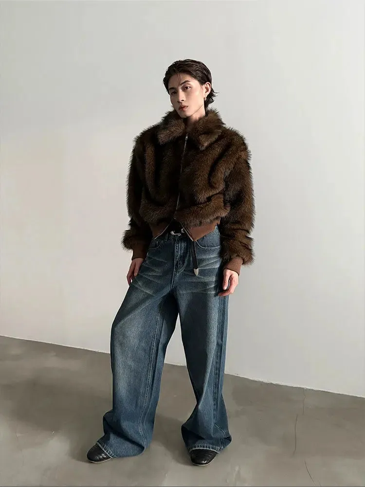 High Collar Luxurious Fur Jacket