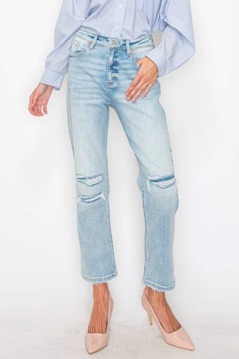 High Rise Straight Jeans