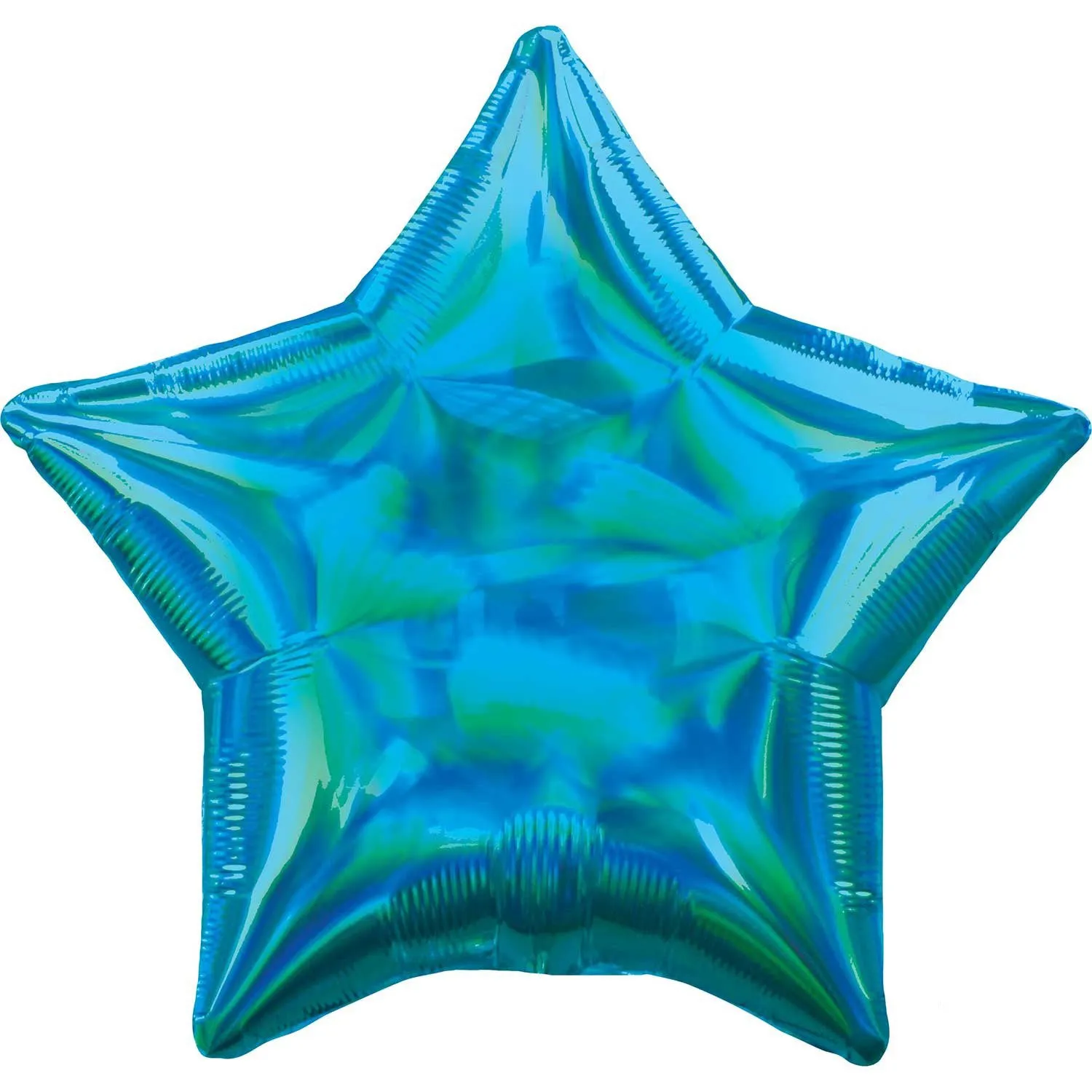 Holographic Iridescent Cyan Star Foil Balloon 45cm Each