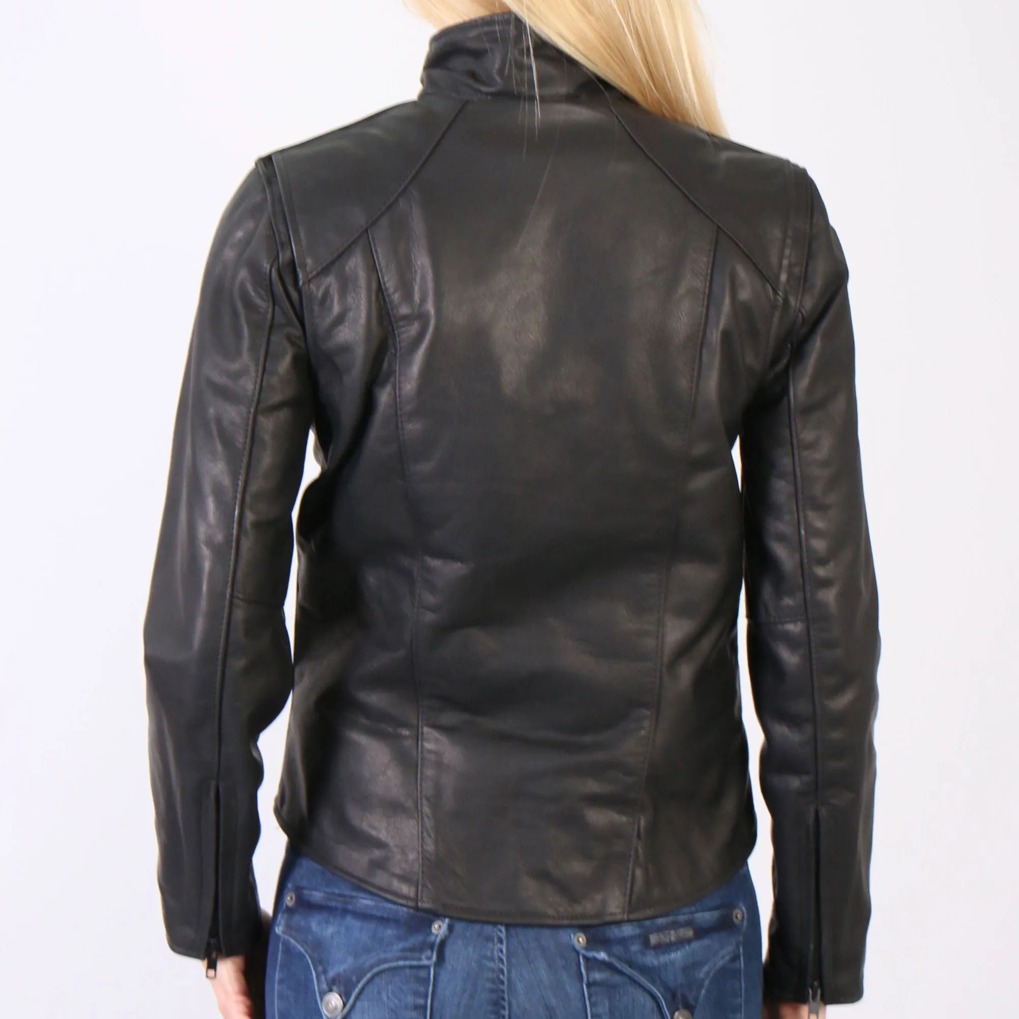 Hot Leathers JKL5003 USA Made Ladies Clean Cut Leather Motorcycle Biker Jacket