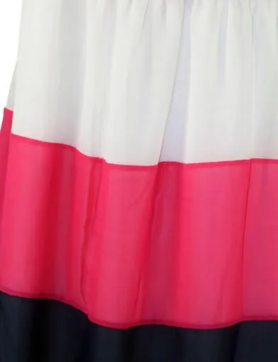 Hot Pink Color Block Short Dress