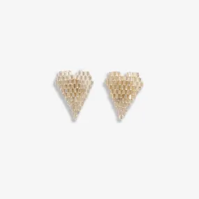 Ink   Alloy IA LXER1900SI Esme luxe bead heart shape post earrings Silver