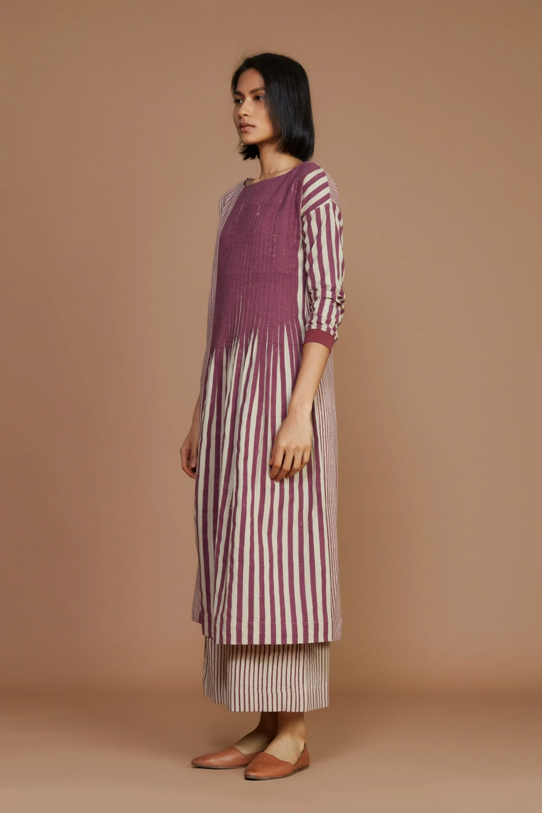 Ivory with mauve Striped RE Pants (Ready to Ship)