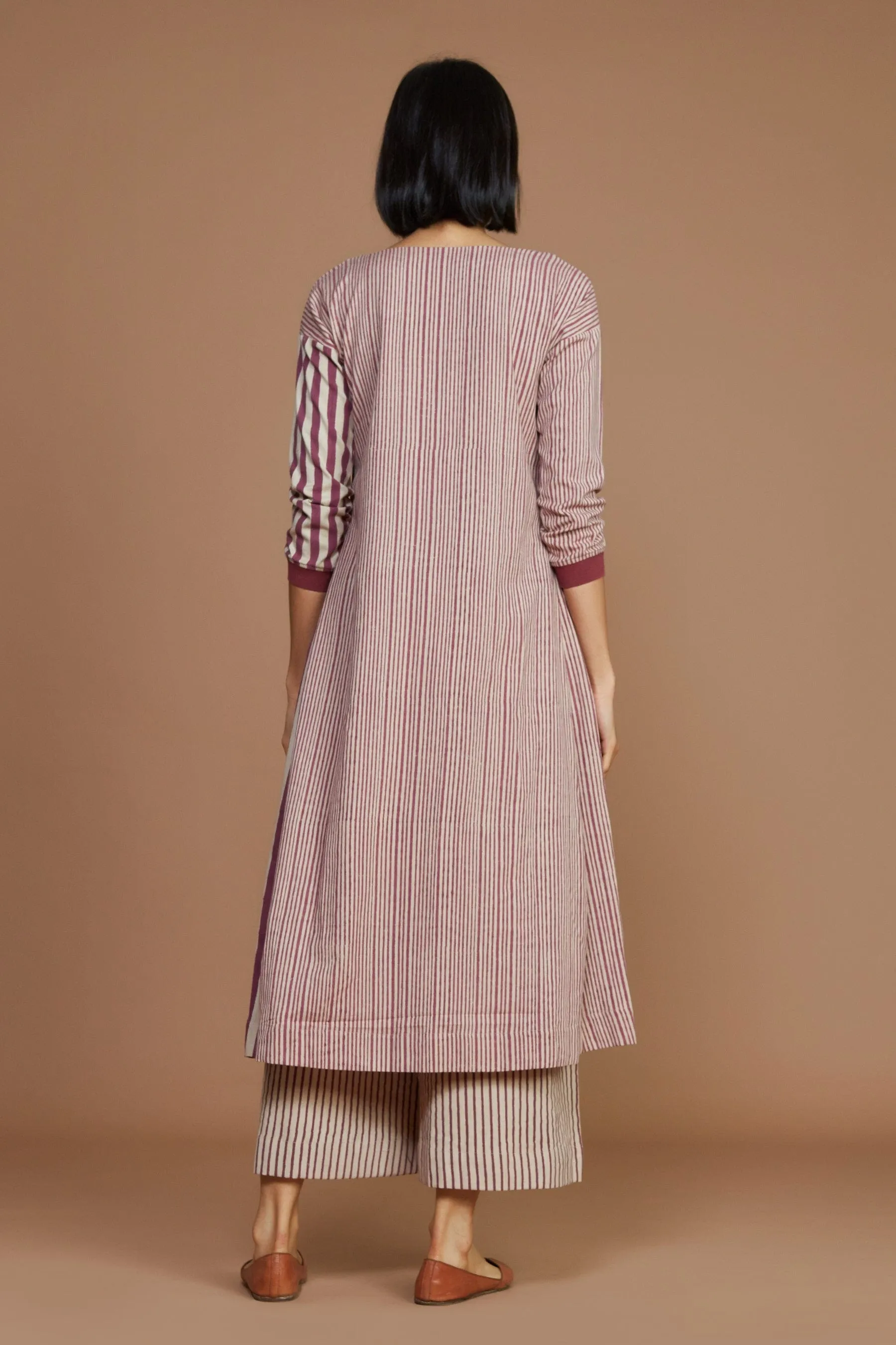 Ivory with mauve Striped RE Pants (Ready to Ship)