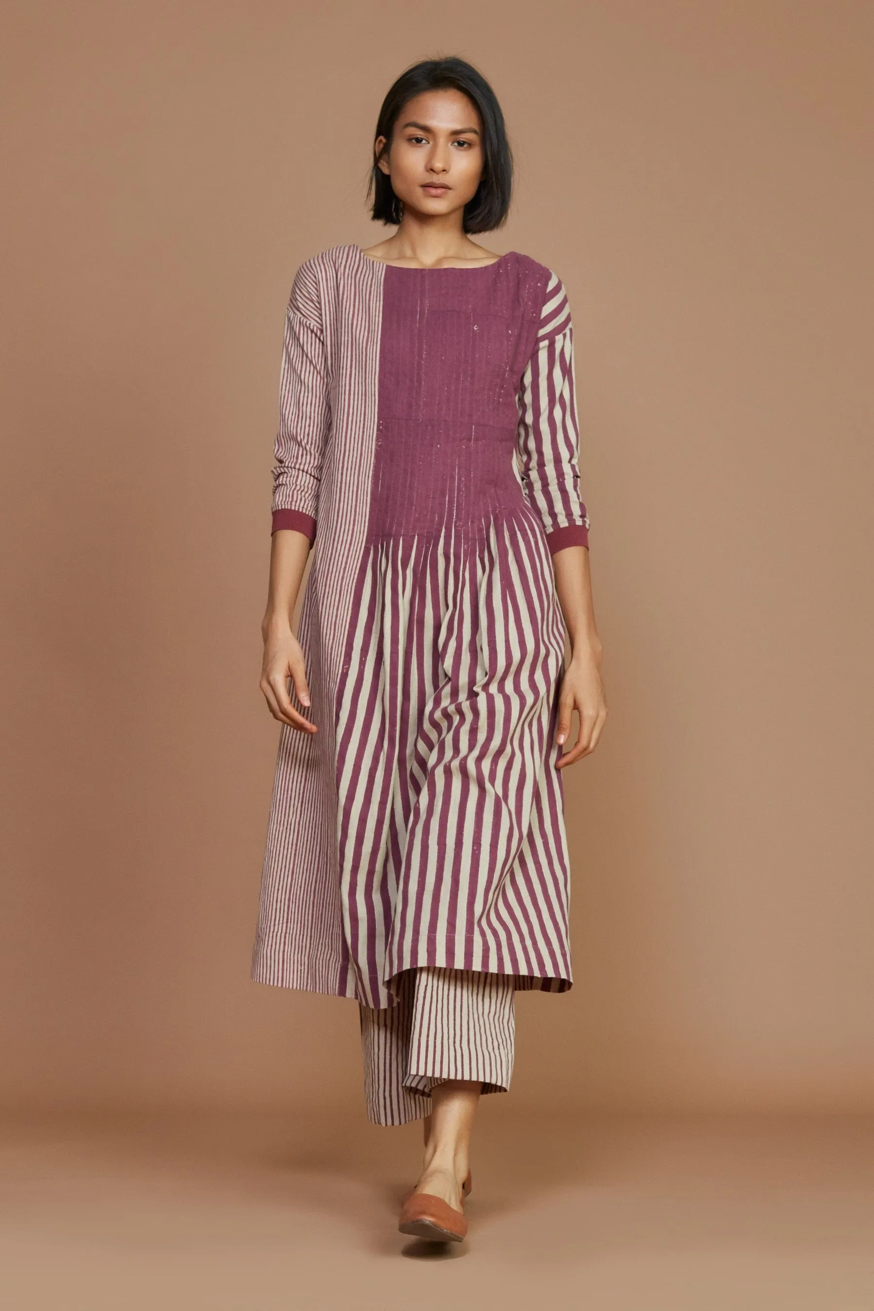 Ivory with mauve Striped RE Pants (Ready to Ship)