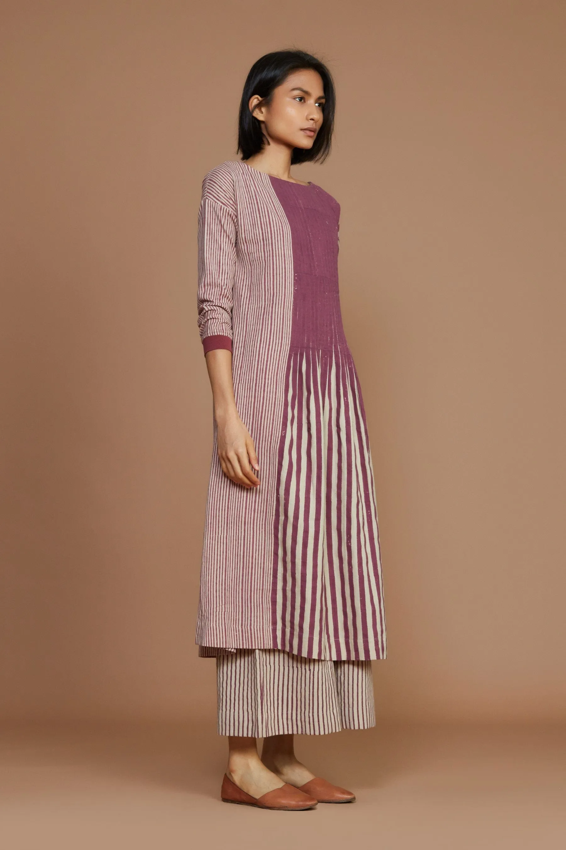 Ivory with mauve Striped RE Pants (Ready to Ship)