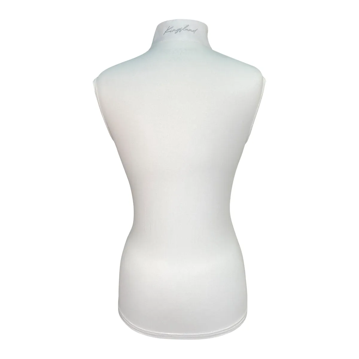 Kingsland 'Paisely' Sleeveless Show Shirt in White Shimmer - Women's Large
