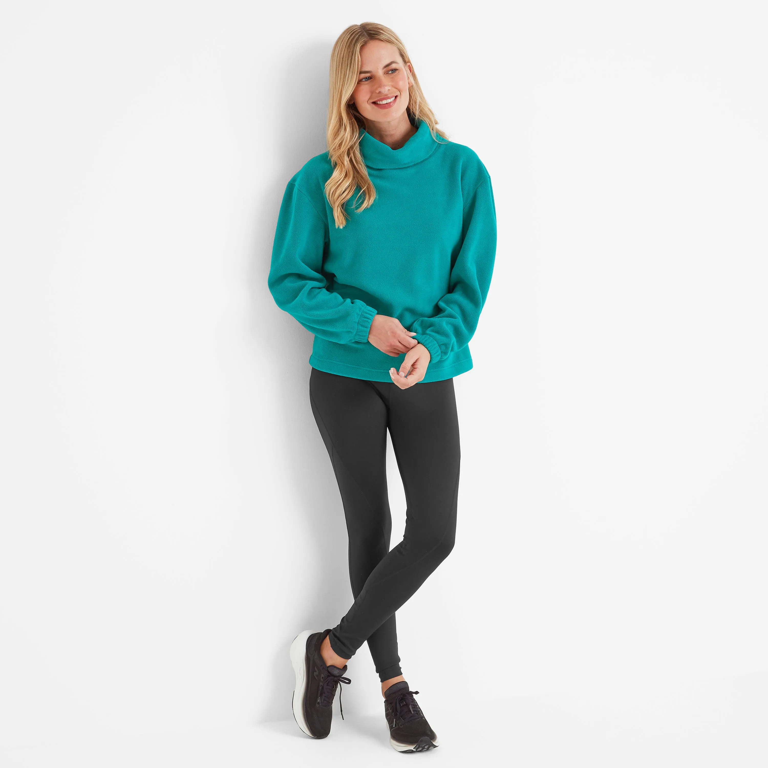 Mauly Womens Funnel Neck Fleece - Teal