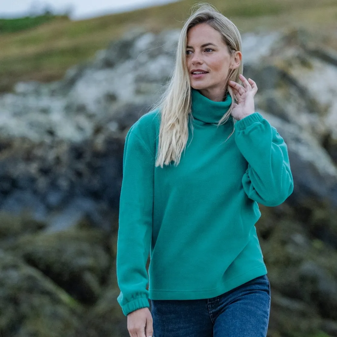 Mauly Womens Funnel Neck Fleece - Teal