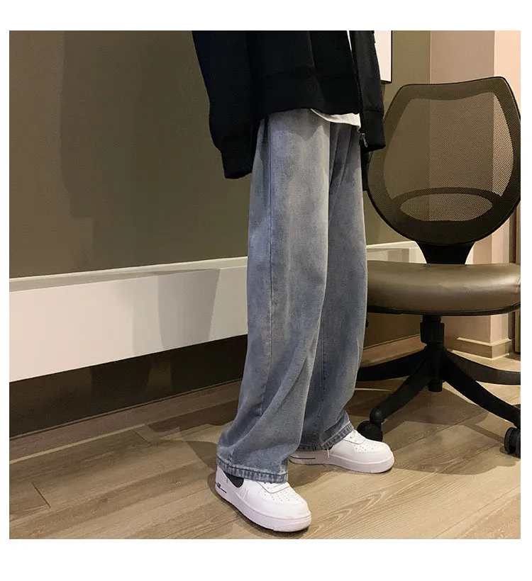 Men's Fashion Loose Jeans Straight Autumn New Woman Casual Jeans Mans Streetwear Korean Black Hip Hop Jeans Trouser