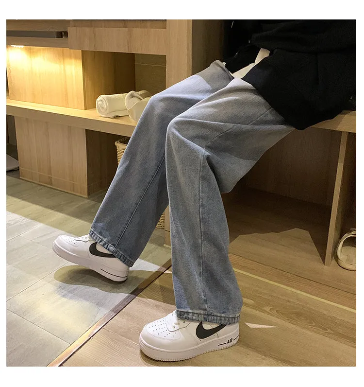 Men's Fashion Loose Jeans Straight Autumn New Woman Casual Jeans Mans Streetwear Korean Black Hip Hop Jeans Trouser