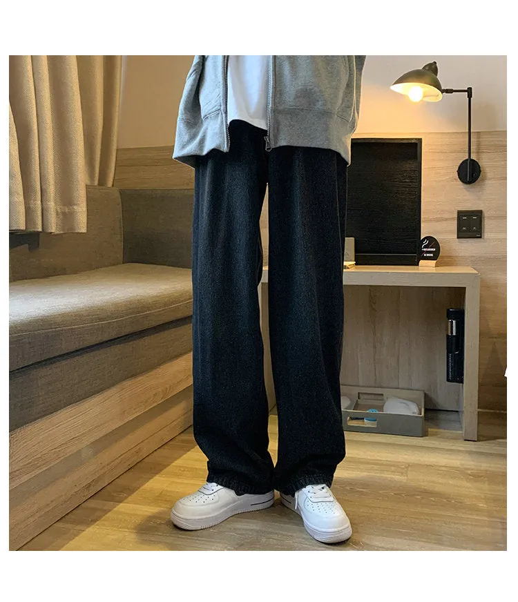 Men's Fashion Loose Jeans Straight Autumn New Woman Casual Jeans Mans Streetwear Korean Black Hip Hop Jeans Trouser