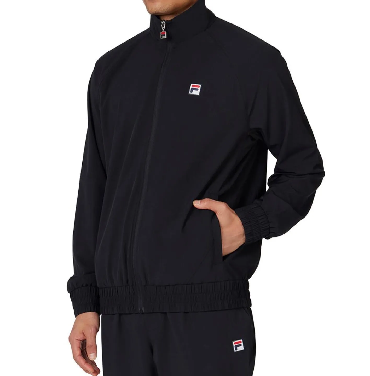 Mens Fila Woven Court Track Jacket (Black)