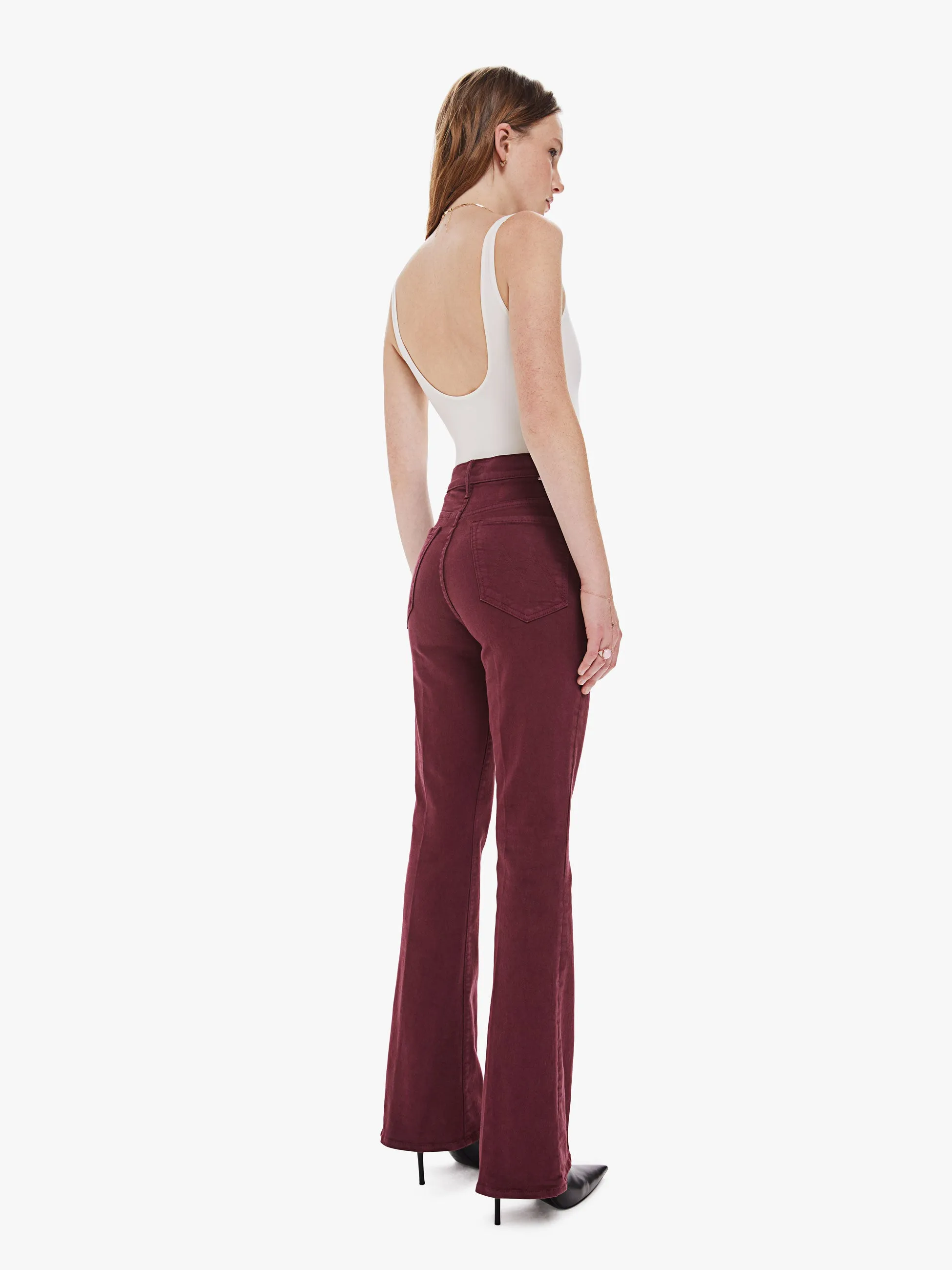 Mother - High Waisted Weekender Skimp in Burgundy