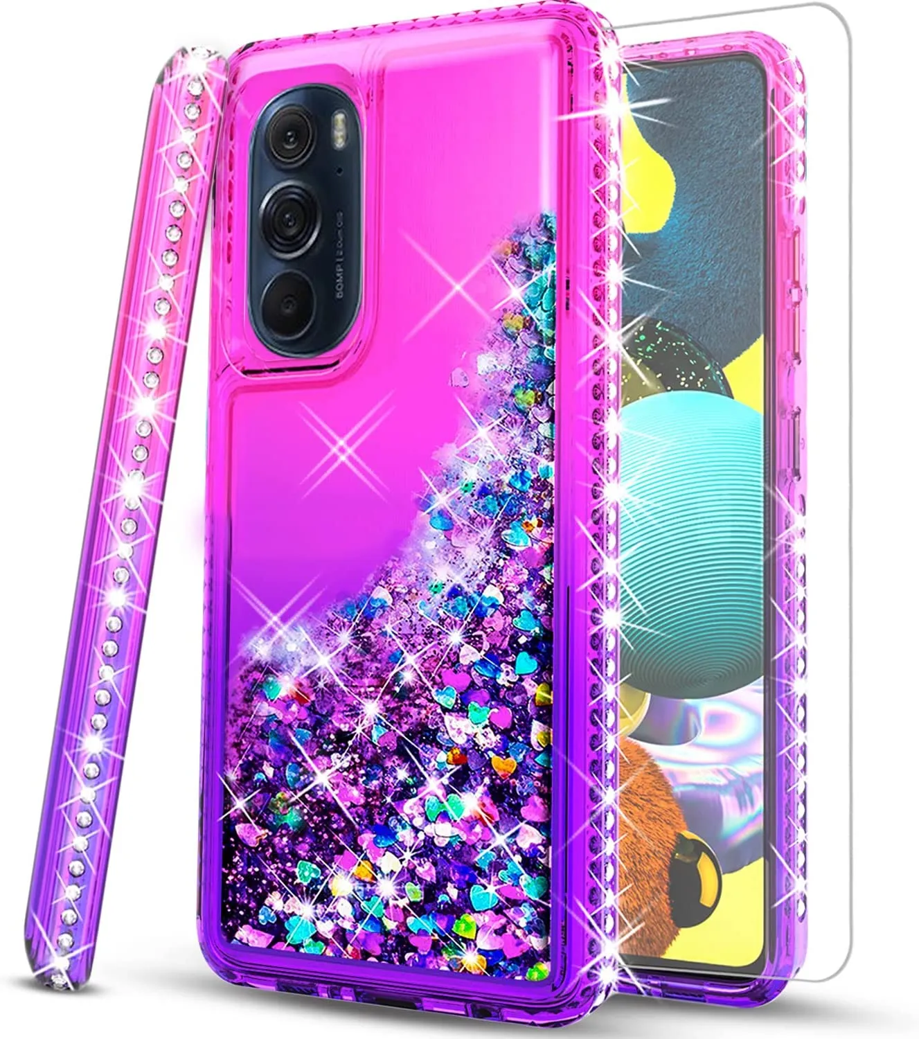 Motorola Edge Plus Case Phone Cover -Teal/Purple