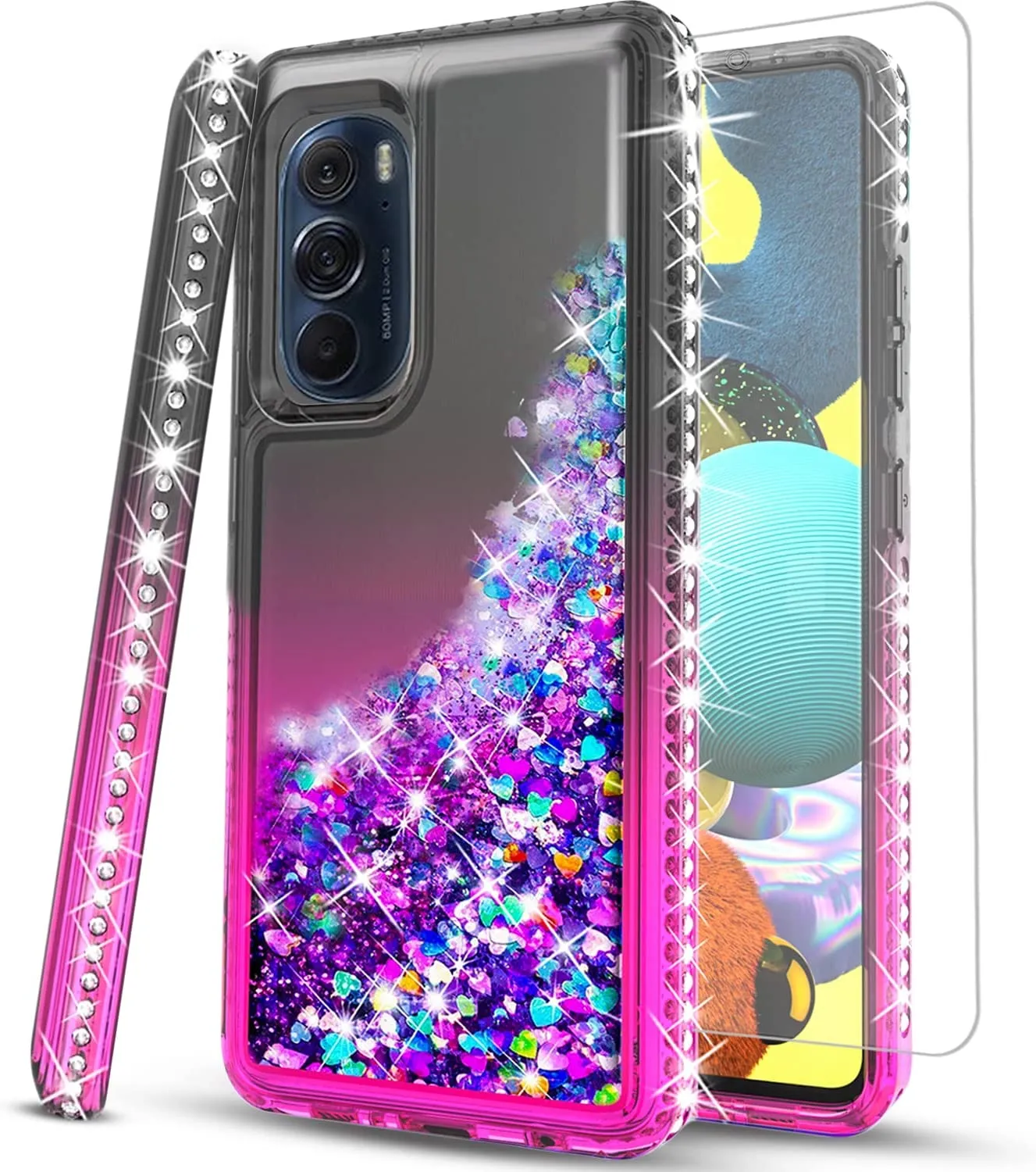 Motorola Edge Plus Case Phone Cover -Teal/Purple