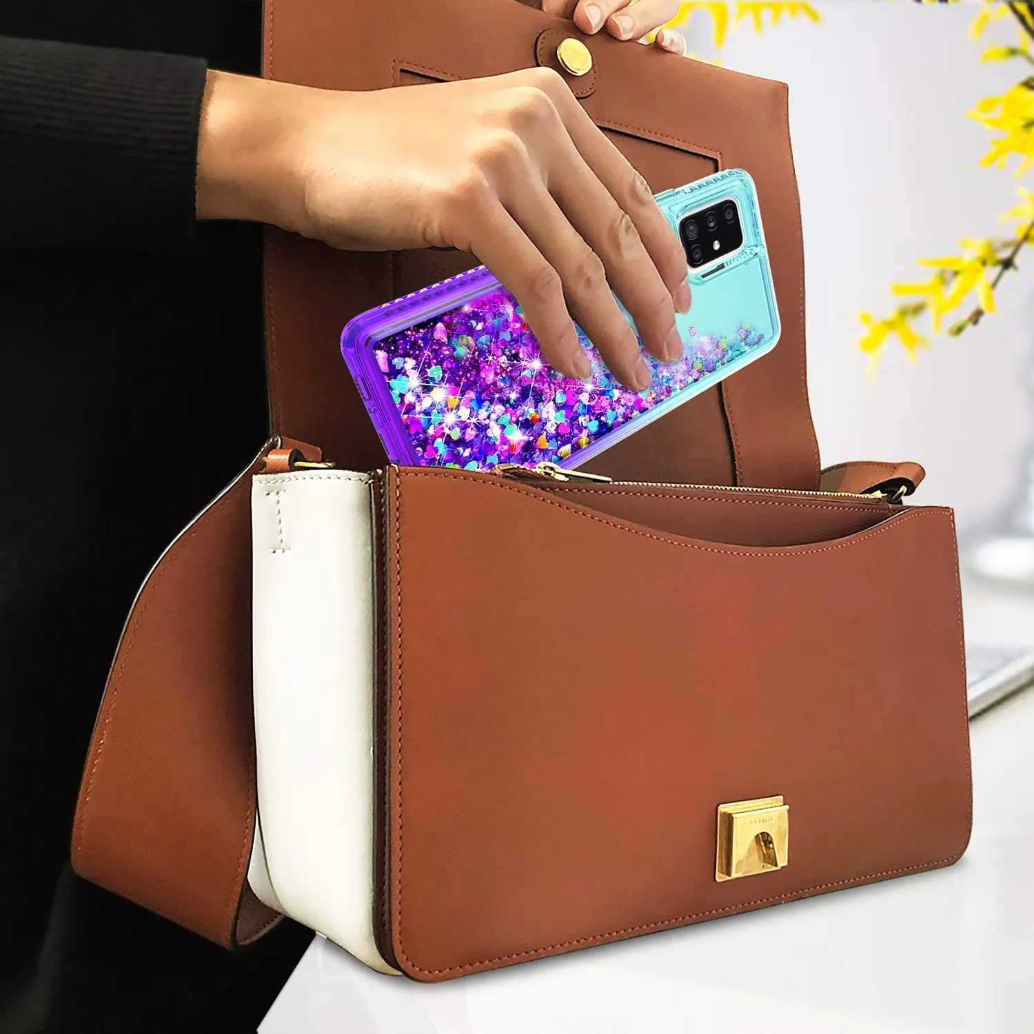 Motorola Edge Plus Case Phone Cover -Teal/Purple