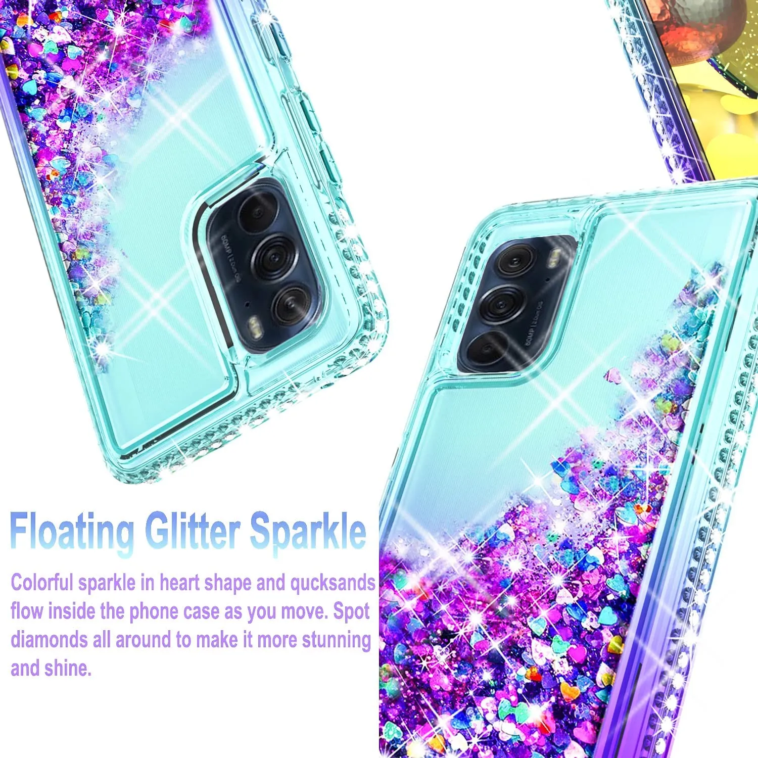 Motorola Edge Plus Case Phone Cover -Teal/Purple