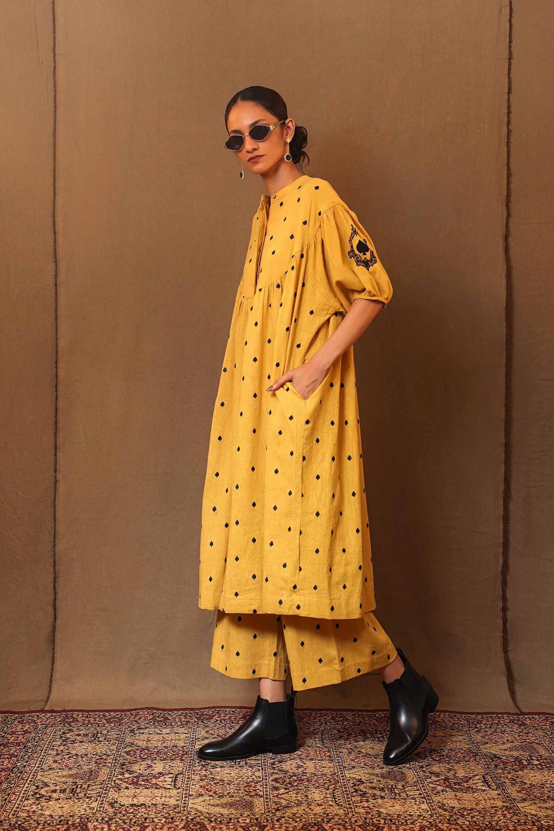Mustard Spade EMB Acra Tunic
