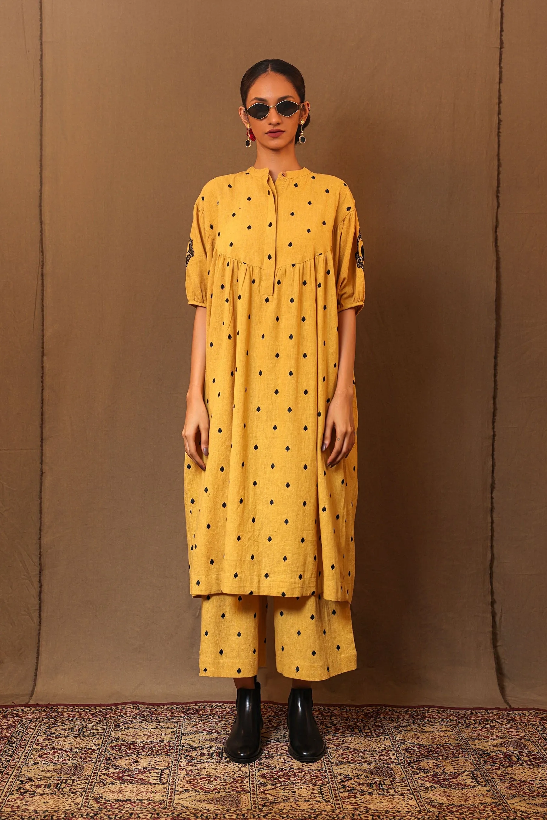 Mustard Spade EMB Acra Tunic