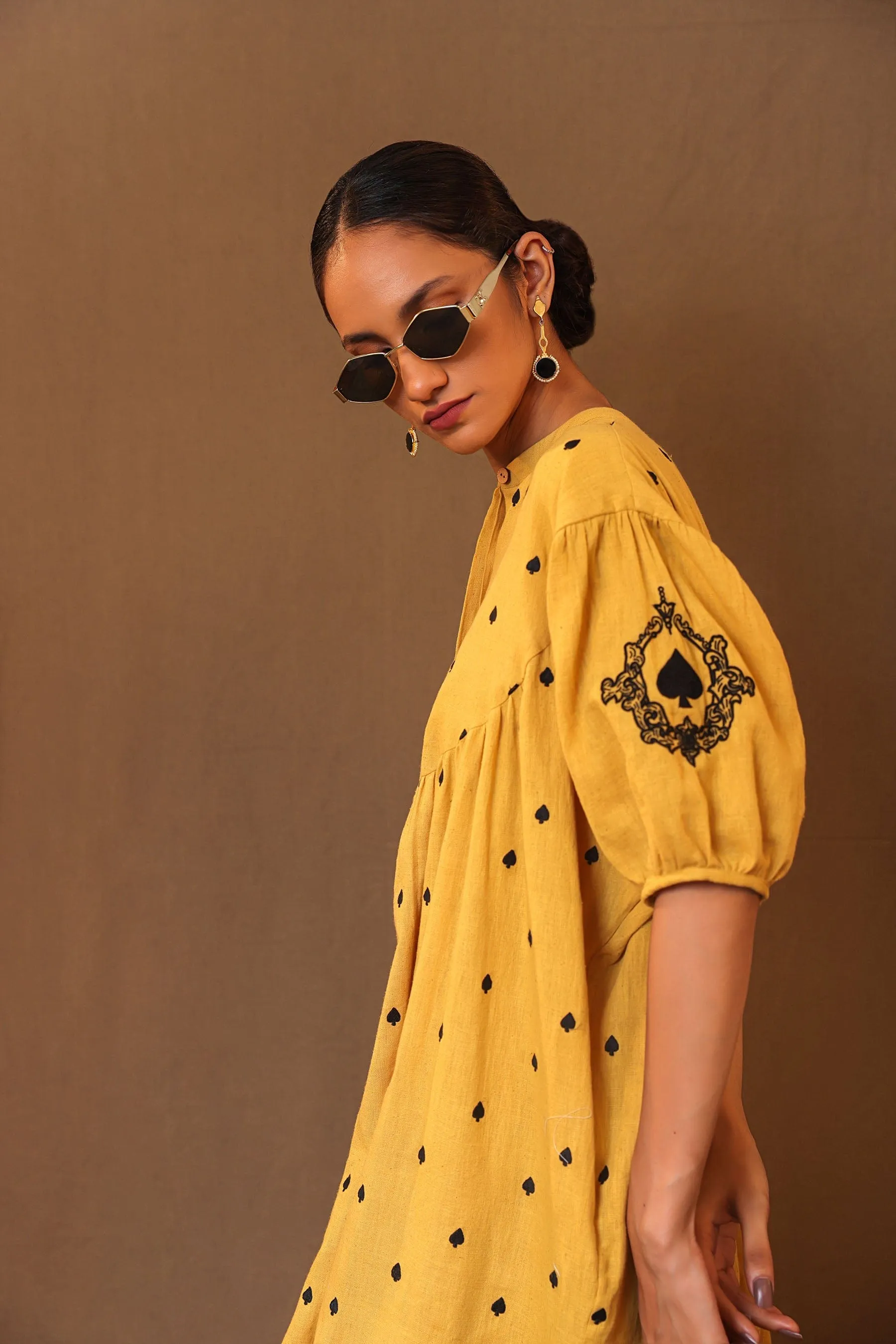 Mustard Spade EMB Acra Tunic