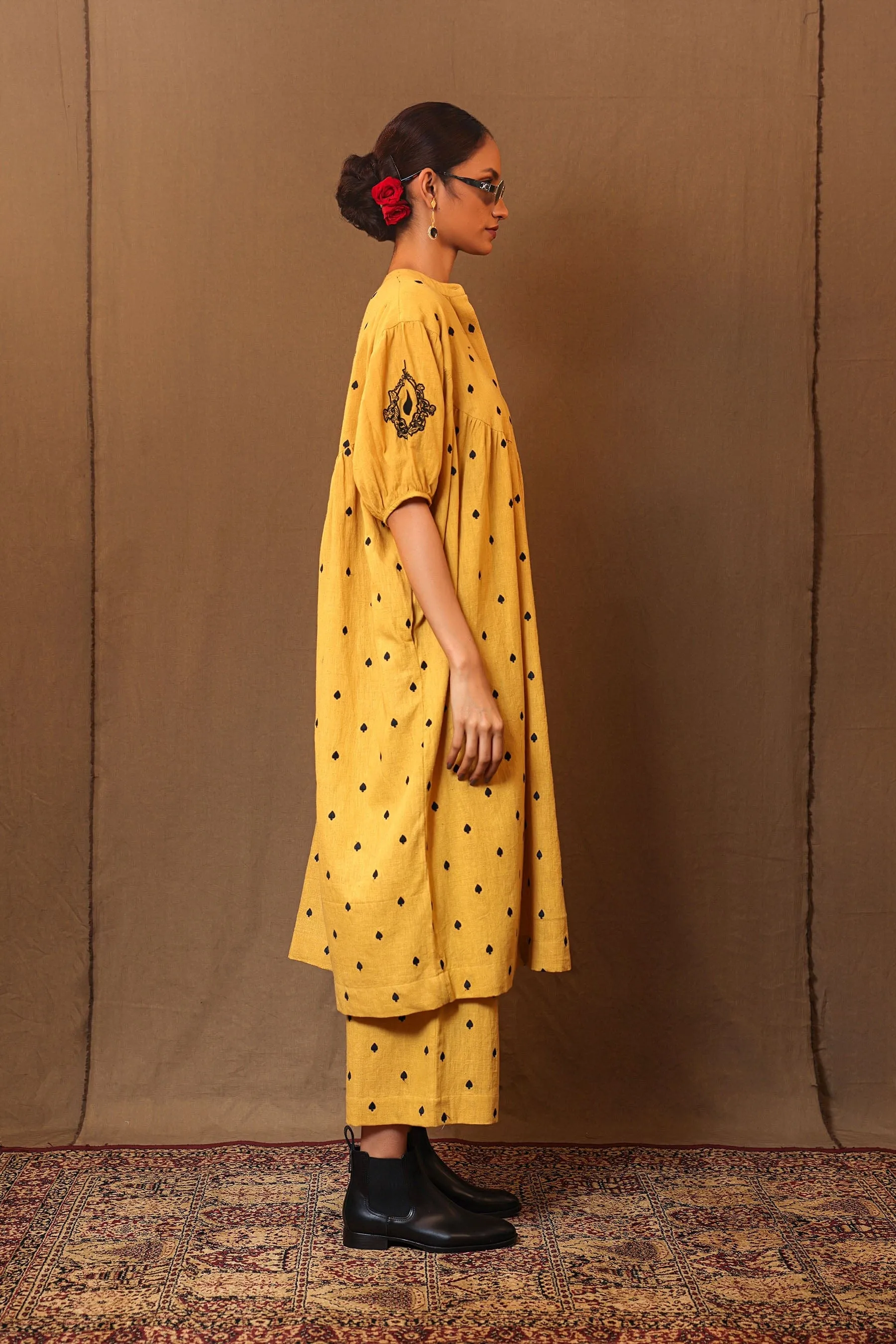 Mustard Spade EMB Acra Tunic