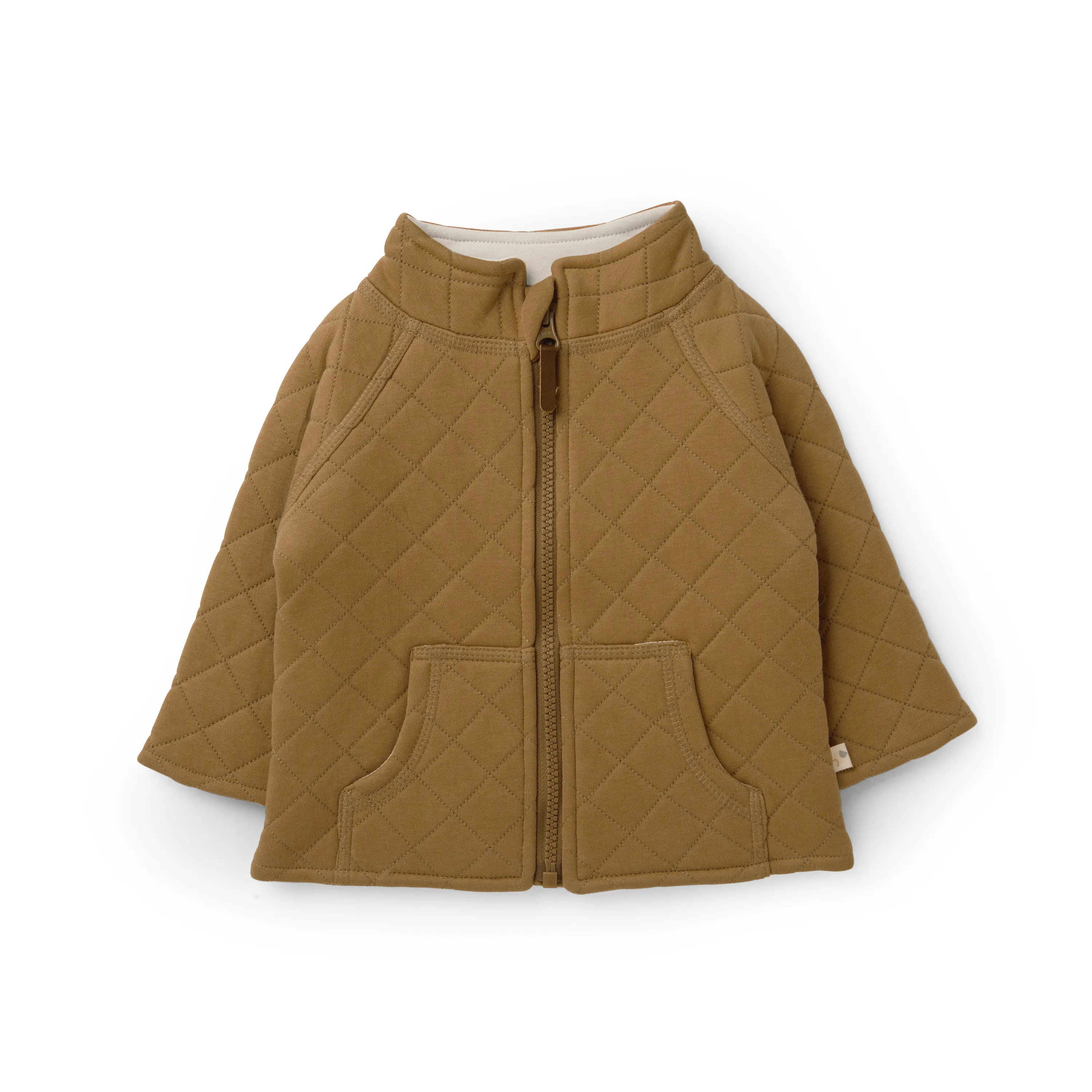 Organic Kids Merino Wool Zip Jacket - Tan