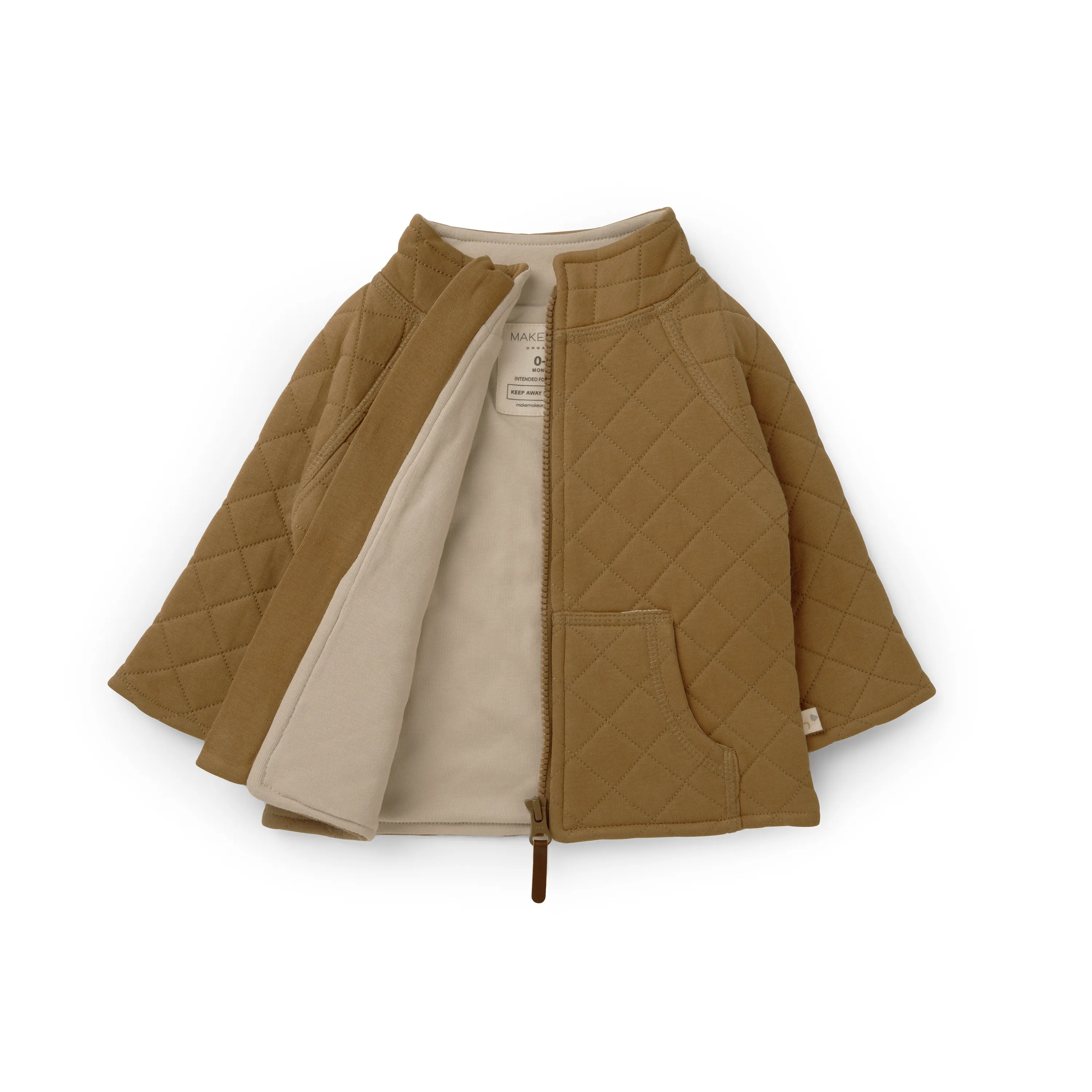 Organic Kids Merino Wool Zip Jacket - Tan