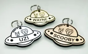 Personalized UFO Pet Tag - UFO Dog Tag - UFO Cat Tag - unknown flying object - alien dog tag - space id tad - luna id tag