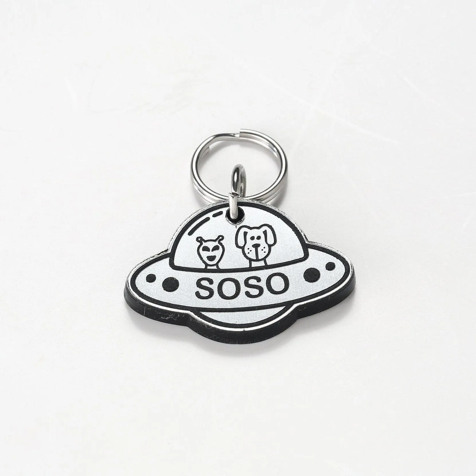 Personalized UFO Pet Tag - UFO Dog Tag - UFO Cat Tag - unknown flying object - alien dog tag - space id tad - luna id tag